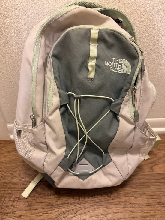 The North Face Handbags - The North Face Light Gray & Mint Green Daypack